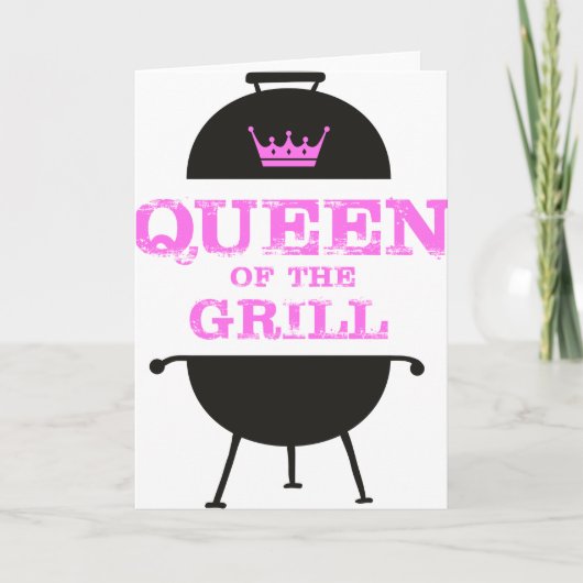 Carte Queen Of The Grill, Couronne Rose (Devant)