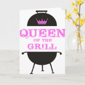 Carte Queen Of The Grill, Couronne Rose (Fleur jaune)