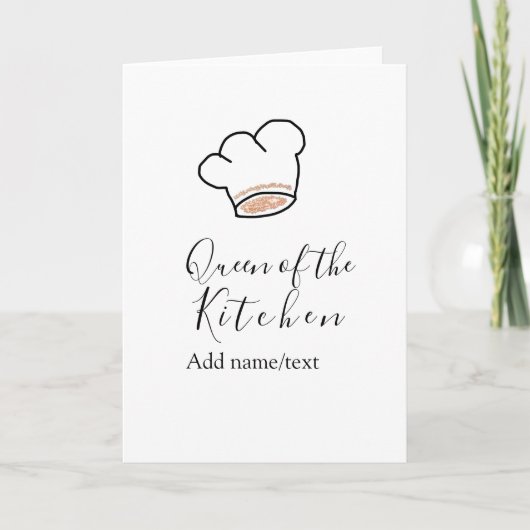 Carte Queen of the kitchen chef cooking add name crown  (Devant)