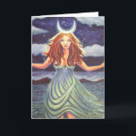 Carte Queen Of The Tides - Goddess Art Greeting Card<br><div class="desc">De mon acrylique original sur toile peint d'une déesse magique émergeant de la mer.</div>