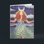 Carte Queen Of The Tides - Goddess Art Greeting Card<br><div class="desc">De mon acrylique original sur toile peint d'une déesse magique émergeant de la mer.</div>