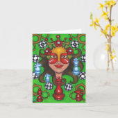 Carte QUEEN-PAWN (carte de note) (Fleur jaune)