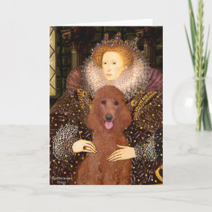 Carte Queen - Poodle rouge foncé #1