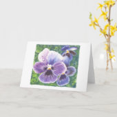 Carte Queen Violet watercolor art greeting card (Fleur jaune)