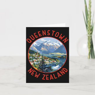 Carte Queenstown Nouvelle-Zélande Cercle en détresse Rét