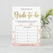 Carte Quel âge avait la future mariée | Rose et Or (Debout devant)