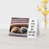 CARTE *QUEL ÂGE AVEZ-VOUS ?* DIT DES PETITS NOSY HEUREUX (Fleur jaune)