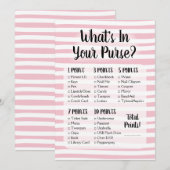 Carte Quel est dans votre sac à main Jeu Rose White Douc (Devant / Derrière)