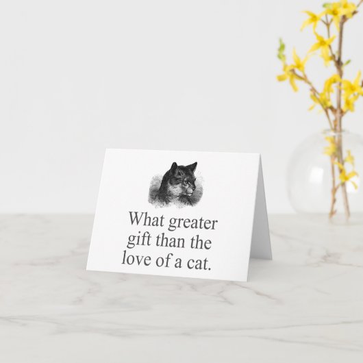 Carte Quel Plus Grand Don Que L'Amour D'Un Chat (Fleur jaune)