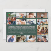 Carte Quelle année Multiphoto Collage vert de Noël (Dos)