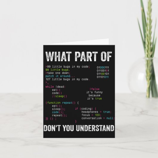 Carte Quelle partie de l'informatique ne comprenez-vous (Devant)