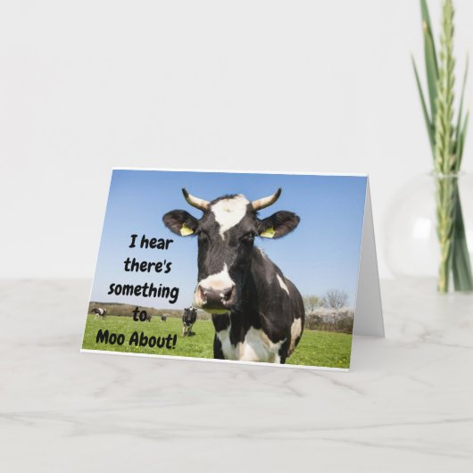 CARTE QUELQUE CHOSE À "MOO À PROPOS" FÉLICITATIONS SUR L (Devant)