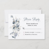 Carte QUELQUE CHOSE DE BLEU -IRIS Répondre RSVP (Devant)