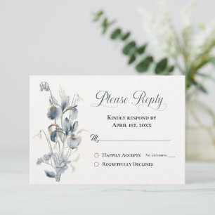 Carte QUELQUE CHOSE DE BLEU -IRIS Répondre RSVP