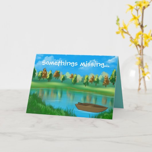 Carte "Quelque chose vous manquant… !" lac (Fleur jaune)