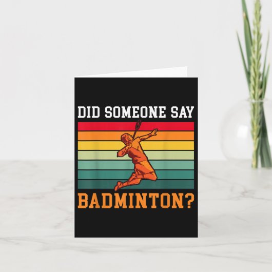 Carte Quelqu'un a dit badminton (Devant)