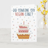Carte Quelqu'Un A Dit Vegan Cake, Vegan Birthday Card (Fleur jaune)