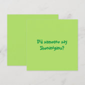 Carte Quelqu'Un A-T-Il Dit Des Shenanigans ? Saint Patri (Devant / Derrière)