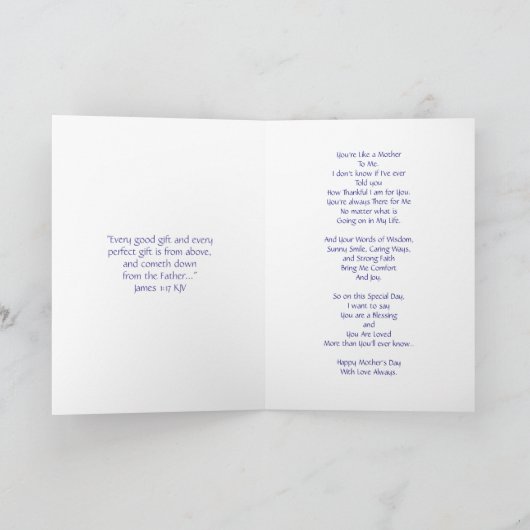 Carte Quelqu'un comme une mère (Intérieur)