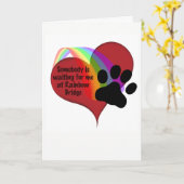 Carte Quelqu'un m'attend à Rainbow Bridge Cat (Fleur jaune)