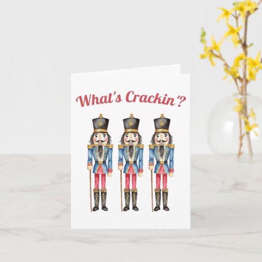 Carte Qu'est-ce que Crackin ? Nutcracker aquarelle Noël (Fleur jaune)