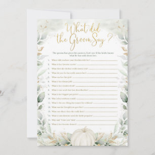 Carte Qu'est-ce que Groom Say Fall Citrouille Fête des m