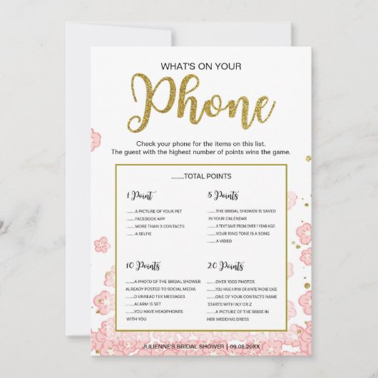 Carte Qu'est-ce que vous avez sur votre téléphone | Pail (Devant)