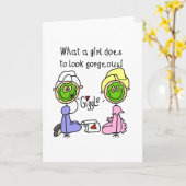 Carte Qu'Est-Ce Qu'Une Fille Fait Pour Sembler Magnifiqu (Fleur jaune)