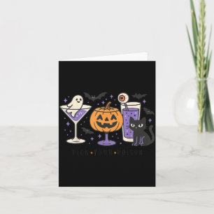 Carte Queue de chat noir Halloween Choisis ton poison Ci