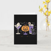 Carte Queue de chat noir Halloween Choisis ton poison Ci (Fleur jaune)