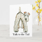 Carte Queue de Fox Terrier de fil (Fleur jaune)