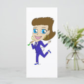 Carte queue de lapin chibi (Debout devant)