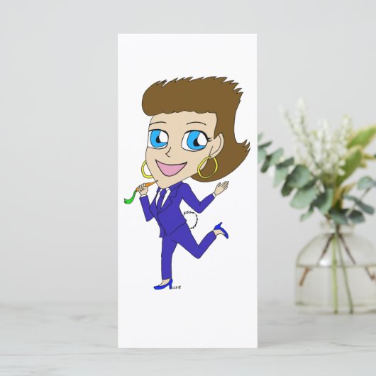 Carte queue de lapin chibi (Debout devant)