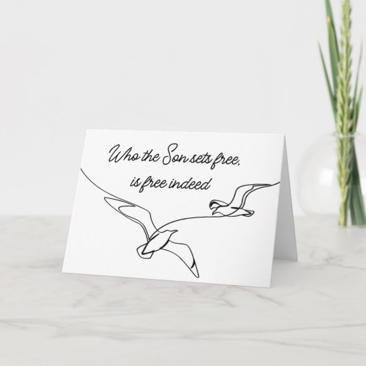 Carte Qui le Fils libère est libre en effet Bible Verse (Devant)