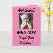 Carte Qui Moi ? Anniversaire Drôle Grumpy Girl Désolé! (Fleur jaune)