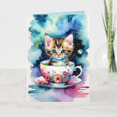 Carte Qui n'aime pas un Kitty dans un Teacup ? (Devant)