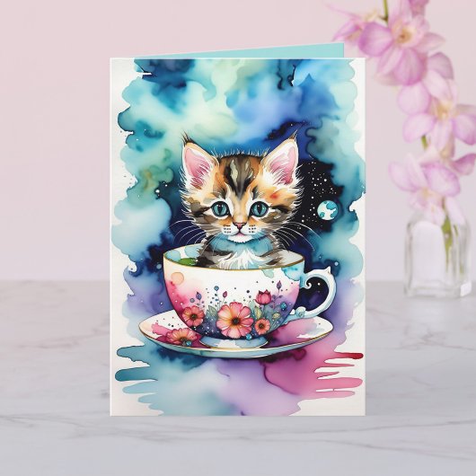 Carte Qui n'aime pas un Kitty dans un Teacup ?