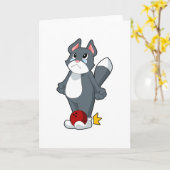 Carte Quilles de chat boule de quillage (Fleur jaune)