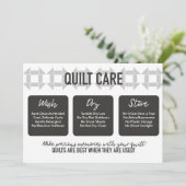 Carte Quilt Care - Design moderne - Gris Doux (Debout devant)