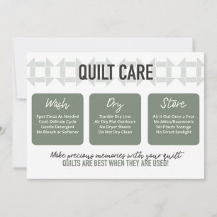 Carte Quilt Care - Design moderne - Sage Green