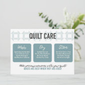 Carte Quilt Care - Design moderne - Turquoise (Debout devant)