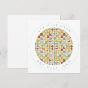 Carte QUILT MOSAIC Carré Appartement Get Well Card