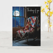 Carte Quilt On a Rocking Chair In Moonlight (Fleur jaune)