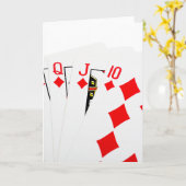 Carte Quinte royale rouge de diamant (Fleur jaune)