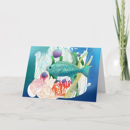 Carte Quinzaine Fish dit bonjour. (Devant)