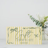 Carte Quirky Retro Citrus HandDrawn Bow Gift Certificate (Debout devant)
