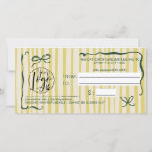 Carte Quirky Retro Citrus HandDrawn Bow Gift Certificate (Dos)