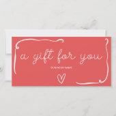Carte Quirky Retro Coral Red Christmas Gift Certificate (Devant)