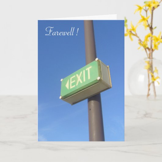 Carte quitter adieu (Fleur jaune)