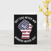 Carte Quitters Never Win And Winners Never Quit Motivati (Fleur jaune)